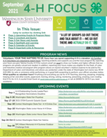 WSU Yakima County Extension 4-H Focus, September 2021