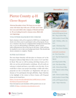 Pierce County 4-H Clover Report News and Announcements, December 2021