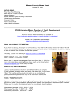 Mason County 4-H News Blast, October 20, 2021