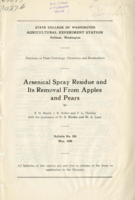 Arsenical Spray Residue and Its Removal From Apples and Pears