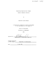 Explaining Organizational Change: Anasazi Community Patterns