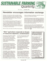 Sustainable Farming Quarterly, December 1989