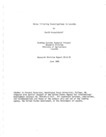 Maize Tillering Investigations in Lesotho