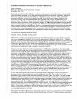 Economic considerations for sustainable agriculture