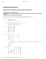 Supplementary Material 1: Steady States of a Model for Equine Infectious Anemia Virus