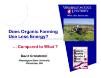 Does Organic Farming Use Less Energy?