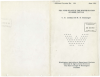 Pea Vine Silage in the Winter Ration of Beef Cattle
