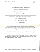 Fertilizer Tonnage Sales Survey Report for Washington for July 1, 1946 to June 30, 1947