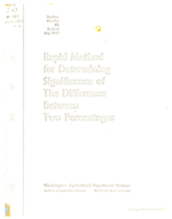 Rapid Method for Determining Significance of The Difference Between Two Percentages (Revised)