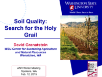 Soil quality: Search for the holy grail