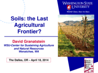 Soils: The Last Agricultural Frontier?