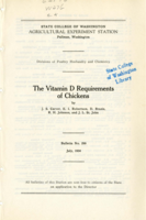 The Vitamin D Requirements of Chickens