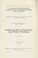 An Economic Study of Poultry Farming in Western Washington