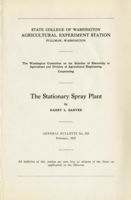 The Stationary Spray Plant