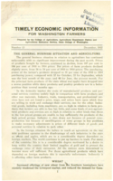 Timely Economic Information for Washington Farmers Number 13, 1932 December: The General Business Situation as Related To Agriculture