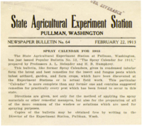 Spray Calendar For 1913