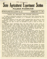 Crude Oil Emulsion for Winter Spraying