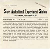 State Agricultural Experiment Station Pullman, Washington 1912 April 27