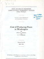 Cost of Producing Pears in Washington