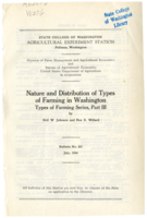 Nature and Distribution of Types of Farming in Washington. Types of Farming Series, Part III