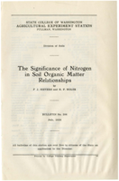 The Significance of Nitrogen in Soil Organic Matter Relationships