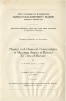 Physical and Chemical Characteristics of Maturing Apples as Related To Time of Harvest