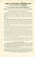 Timely Economic Information for Washington Farmers Number 14, 1933 January: The Agricultural Outlook for 1933