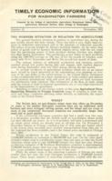 Timely Economic Information for Washington Farmers Number 12, 1932 November: The Business Situation as Related To Agriculture