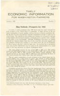 Timely Economic Information for Washington Farmers Number 3, 1932 January: Hog Outlook: Prospects for 1932