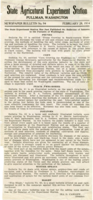 The State Experiment Station Has Just Published Six Bulletins Of Interest to the Farmers of Washington: Prunes, Corn, Peach Twig-Borer, Potatoes, Winter Sprays, Blight