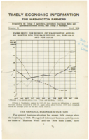 Timely Economic Information for Washington Farmers Number 30, 1938 April