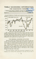 Timely Economic Information for Washington Farmers Number 29, 1937 November: The General Business Situation