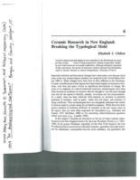 Ceramic Research in New England: Breaking the Typological Mold