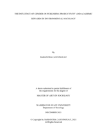 THE INFLUENCE OF GENDER ON PUBLISHING PRODUCTIVITY AND ACADEMIC REWARDS IN ENVIRONMENTAL SOCIOLOGY