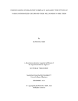 Understanding Stigma in the Workplace: Managers’ Perceptions of Various Stigmatized Groups and Their Willingness to Hire Them.
