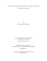 INTERNATIONAL STUDENT EMPLOYMENT AS A CONDUIT FOR CAMPUS INTERNATIONALIZATION