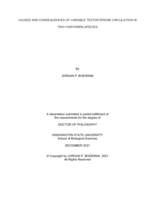 Causes and consequences of variable testosterone in two Fairywren species