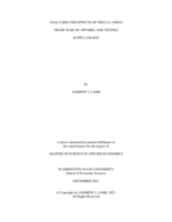ANALYZING THE EFFECTS OF THE U.S.-CHINA TRADE WAR ON APPAREL AND TEXTILE SUPPLY CHAINS