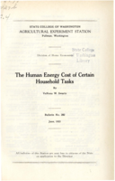 The Human Energy Cost of Certain Household Tasks