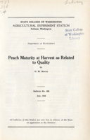 Peach Maturity at Harvest as Related to Quality