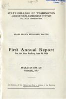 Adams Branch Experiment Station: First Annual Report For the Year Ending June 30, 1916