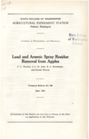 Lead and Arsenic Spray Residue Removal from Apples