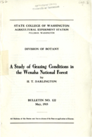 A Study of Grazing Conditions in the Wenaha National Forest