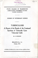 Tuberculosis: A Report of the Results of the Continued Injections of Tuberculin Upon Tubercular Cattle