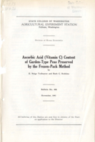 Ascorbic Acid (Vitamin C) Content of Garden-Type Peas Preserved by the Frozen-Pack Method