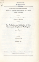 The Production and Utilization of Corn Grown Under Irrigation in Washington