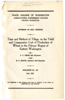 Time and Method of Tillage on the Yield and Comparative Cost of Production of Wheat in the Palouse Region of Eastern Washington