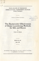 The Bacterial Effectiveness of Home Laundering methods for Silk and Rayon