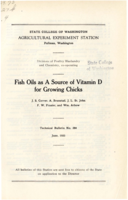 Fish Oils as a Source of Vitamin D for Growing Chicks