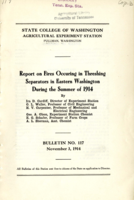 Report on Fires Occurring in Threshing Separators in Eastern Washington During the Summer of 1914